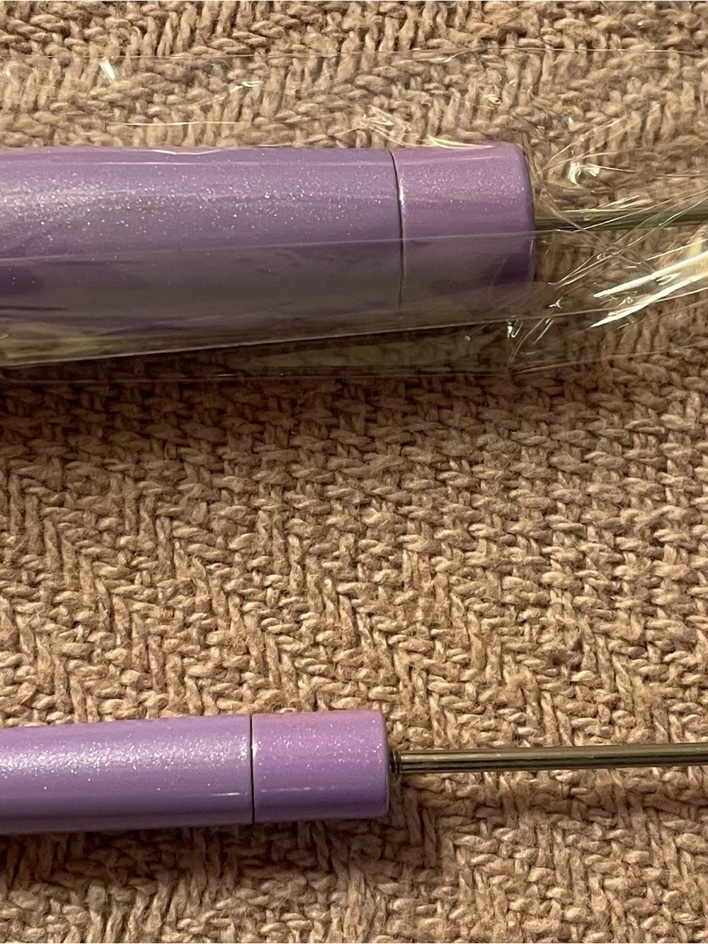 NEW 2pc Beadable Makeup Brush Set Purple Powder Detail